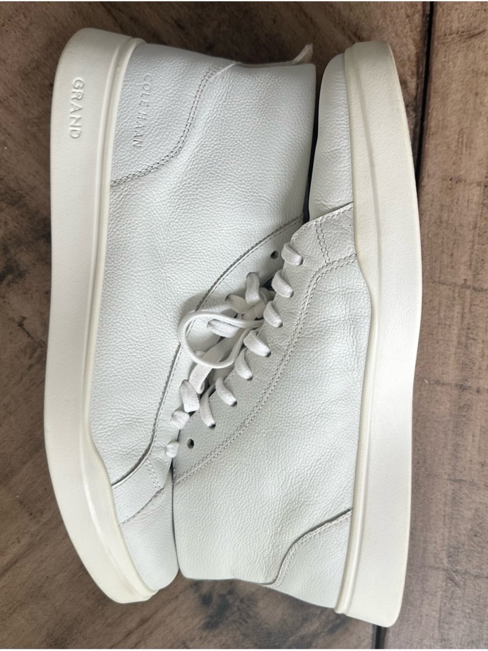 Men’s Cole Haan - Minimalist White Leather High-Top Sneakers - size 11.5 - Picture 5 of 8